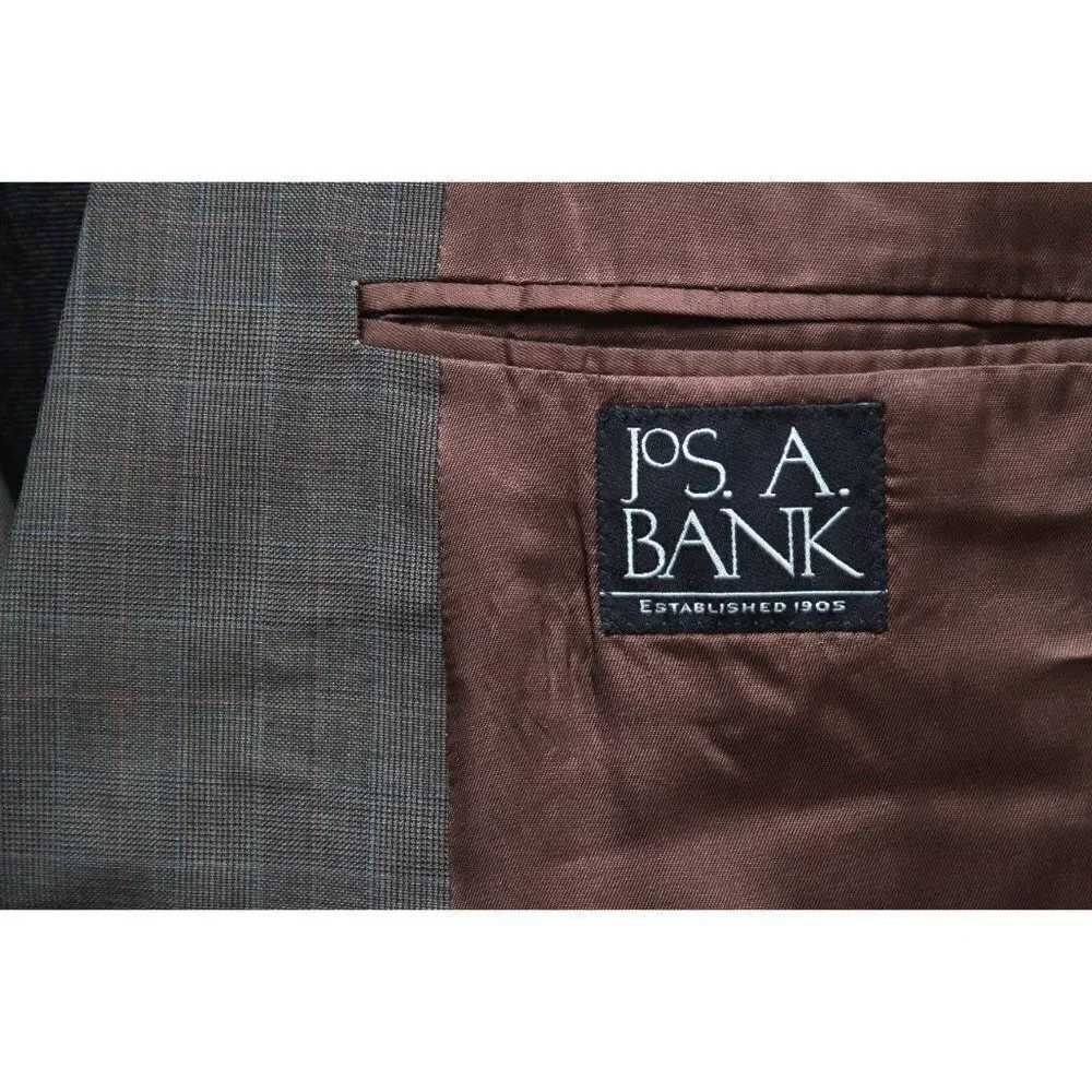 42L Jos A Bank Men's Wool Blazer Sport Coat Wool‎ Brown D030136